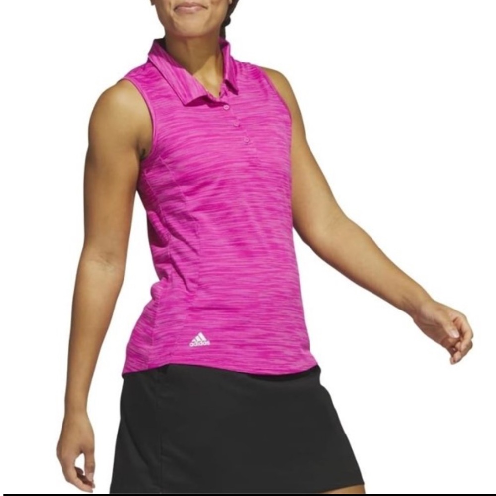 NWT Women's Adidas Spacedye Sleeveless Golf Polo - Picture 6 of 7